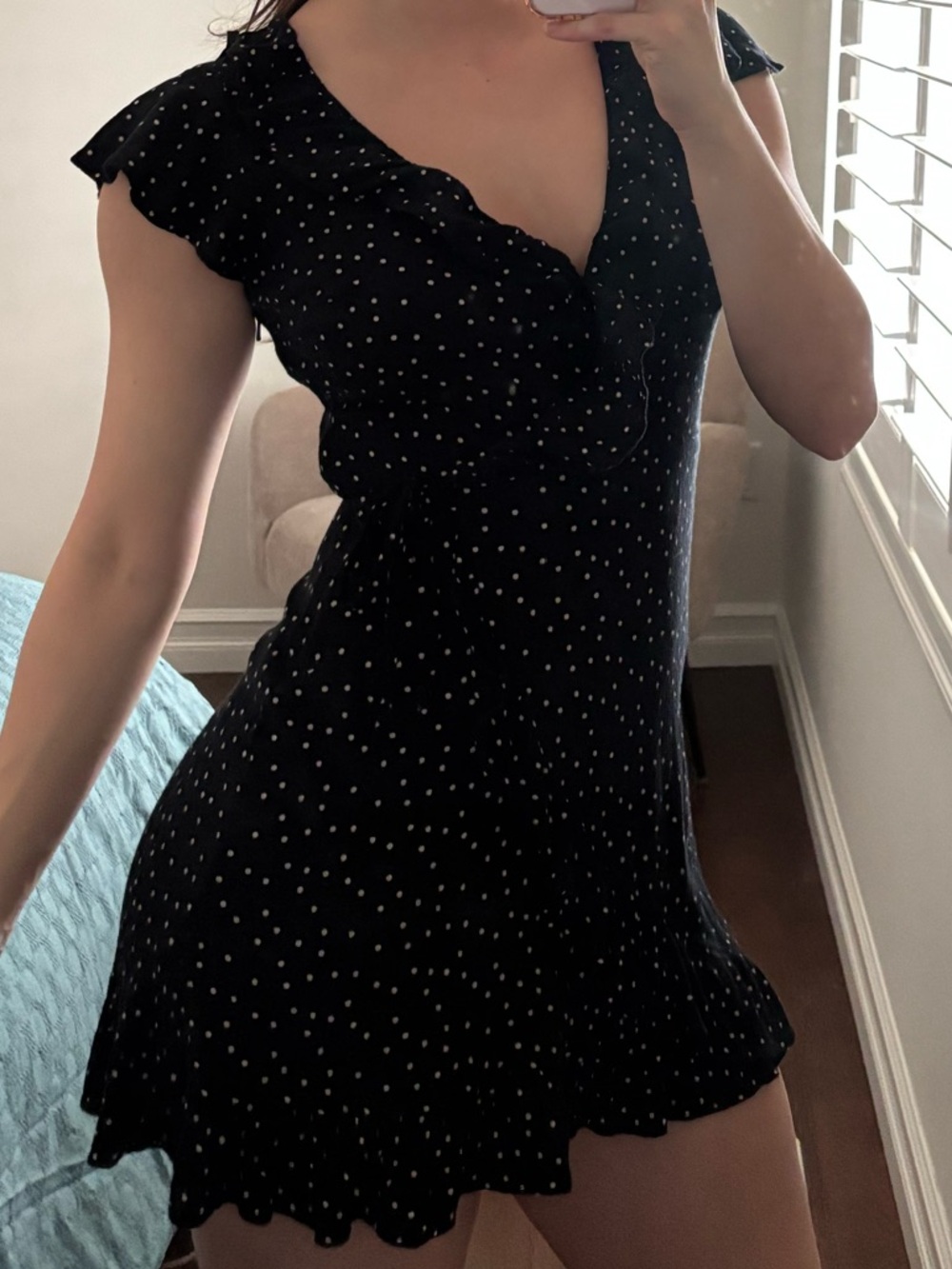 American Eagle Polka Dot Ruffle Summer Dress